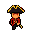 Animated pirate captain walking down